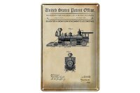 Blechschild Patent 20x30 cm Entwurf für einen Schneepflug für Lokomotiven Schild