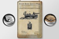Blechschild Patent 20x30 cm Entwurf für einen Schneepflug für Lokomotiven Schild