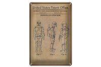 Blechschild Patent 20x30 cm Entwurf für eine Spielzeug Actionfigur Deko Schild