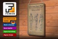 Blechschild Patent 20x30 cm Entwurf für eine Spielzeug Actionfigur Deko Schild