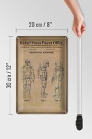 Blechschild Patent 20x30 cm Entwurf für eine Spielzeug Actionfigur Deko Schild