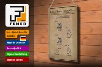 Blechschild Patent 20x30 cm Entwurf für eine Spielzeug Actionfigur 2 Deko Schild