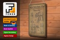 Blechschild Patent 20x30 cm Entwurf für eine Spielzeug Actionfigur 3 Deko Schild