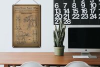 Blechschild Patent 20x30 cm Entwurf für eine Spielzeug Actionfigur 3 Deko Schild