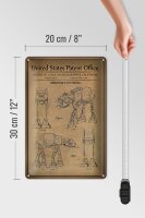 Blechschild Patent 20x30 cm Entwurf für eine Spielzeug Actionfigur 3 Deko Schild