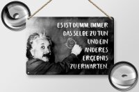 Blechschild Zitat 20x30 cm Einstein Tafel dumm, immer dasselbe zu tun Schild