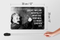 Blechschild Zitat 20x30 cm Einstein Tafel gib das, was dir wichtig ist nicht auf