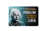 Blechschild Zitat 20x30 cm Einstein Blau leichter...