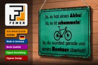 Blechschild Fahrrad 20x30 cm Ja, es hat einen Akku. Deko Schild