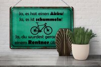 Blechschild Fahrrad 20x30 cm Ja, es hat einen Akku. Deko Schild