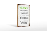 Holzschild Spruch 12x18cm Geschwister füreinander da