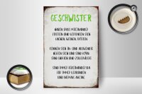 Holzschild Spruch 12x18cm Geschwister füreinander da