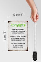 Holzschild Spruch 12x18cm Geschwister füreinander da