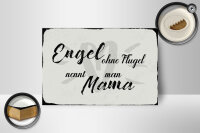 Holzschild Spruch 18x12cm Engel ohne Flügel Mama Herz