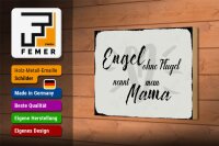 Holzschild Spruch 18x12cm Engel ohne Flügel Mama Herz