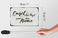 Holzschild Spruch 18x12cm Engel ohne Flügel Mama Herz