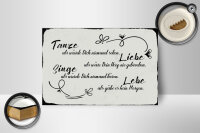 Holzschild Spruch 18x12cm tanze liebe singe lebe als gäbe