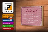 Holzschild Spruch 18x12cm liebe ist schwer zu finden