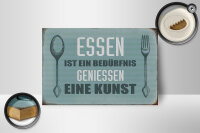 Holzschild Spruch 18x12cm Essen ist eine Kunst Schild