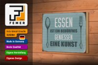Holzschild Spruch 18x12cm Essen ist eine Kunst Schild