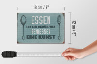 Holzschild Spruch 18x12cm Essen ist eine Kunst Schild