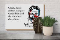Holzschild Zitat 20x30 cm Glück ist Gesundheit & schlechtes Gedächtnis Schild