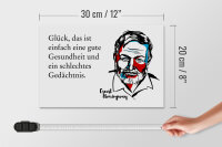 Holzschild Zitat 20x30 cm Glück ist Gesundheit & schlechtes Gedächtnis Schild