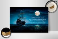 Holzschild Zitat 20x30 cm Schiff und die See gibt ihnen...