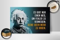 Holzschild Zitat 20x30 cm Einstein blau Fehler vermeiden keine Ideen haben