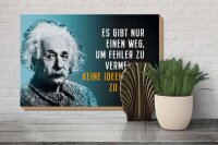 Holzschild Zitat 20x30 cm Einstein blau Fehler vermeiden keine Ideen haben