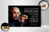 Holzschild Zitat 20x30 cm Einstein leichter Probleme zu lösen Deko Schild