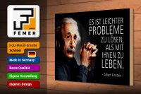 Holzschild Zitat 20x30 cm Einstein leichter Probleme zu lösen Deko Schild