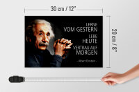Holzschild Zitat 20x30 cm Einstein lerne lebe vertraue auf Deko Schild