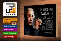 Holzschild Zitat 20x30 cm Einstein zwei Arten zu leben Deko Schild