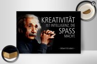 Holzschild Zitat 20x30 cm Einstein Kreativität ist Intelligenz, die Spaß macht