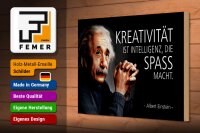 Holzschild Zitat 20x30 cm Einstein Kreativität ist Intelligenz, die Spaß macht