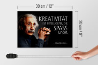 Holzschild Zitat 20x30 cm Einstein Kreativität ist Intelligenz, die Spaß macht