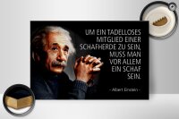 Holzschild Zitat 20x30 cm Einstein Mitglied einer Schafherde Deko Schild