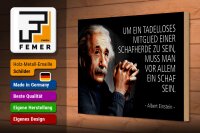 Holzschild Zitat 20x30 cm Einstein Mitglied einer Schafherde Deko Schild