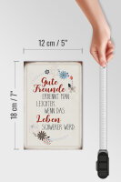 Holzschild Spruch 12x18cm gute Freunde erkennt Schild