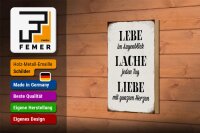Holzschild Spruch 12x18cm Lebe Lache jeden Tag Liebe