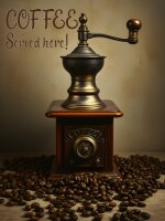 Blechschild 12x18cm Coffee served here! Vintage