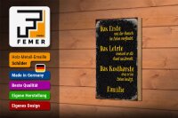 Holzschild Spruch 12x18cm Familie erste letzte kostbarste