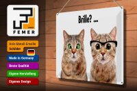 Blechschild Tiere 30x40 cm Katzen mit und ohne Brille Deko Schild