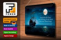 Blechschild Zitat 30x40 cm Schiff und die See gibt ihnen neue Hoffnung Schild