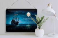 Blechschild Zitat 30x40 cm Schiff und die See gibt ihnen neue Hoffnung Schild