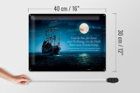 Blechschild Zitat 30x40 cm Schiff und die See gibt ihnen neue Hoffnung Schild