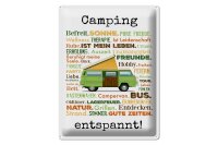 Blechschild Spruch 30x40 cm Camping entspannt Campingbegriffe Deko Schild
