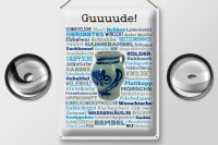 Blechschild Spruch 30x40 cm Guuuude Milchkanne Deko Schild
