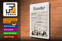 Blechschild Tiere 30x40 cm Hunde Hundebegriffe Deko Schild
